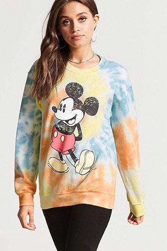 Forever21 Disney Mickey Mouse Tie-dye Sweatshirt