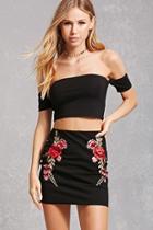 Forever21 Floral Applique Mini Skirt