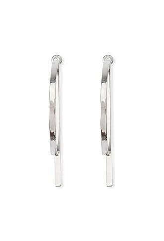 Forever21 Curved Bar Ear Jackets (silver)