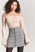 Forever21 Glen Plaid Zip-front Skirt