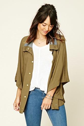Love21 Women's  Contemporary Cape-sleeve Jacket