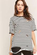 Forever21 Distressed Stripe Top