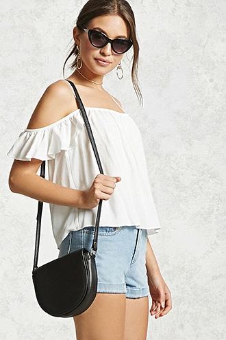 Forever21 Faux Leather Half Moon Bag