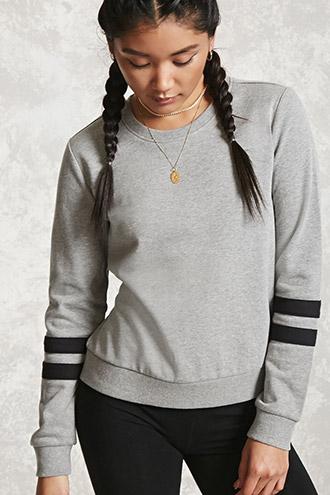 Forever21 Striped French Terry Sweatshirt