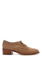 Forever21 Women's  Beige Faux Suede Oxfords