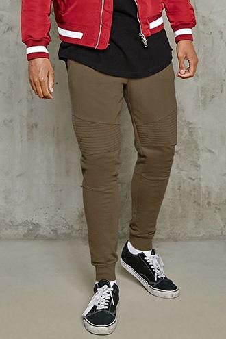 Forever21 Zip Pocket Moto Sweatpants