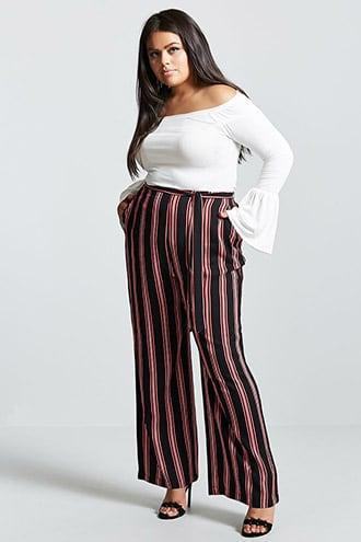 Forever21 Plus Size Stripe Palazzo Pants
