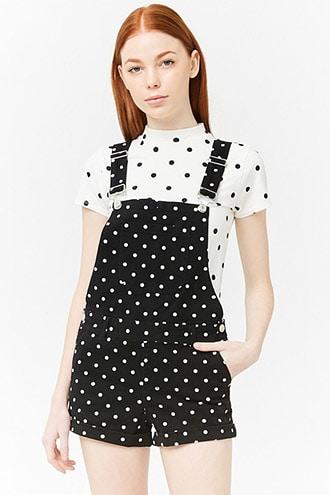 Forever21 Polka Dot Overall Shorts