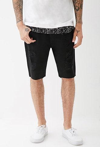 Forever21 Clean Wash Distressed Denim Shorts