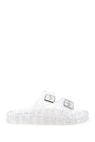 Forever21 Glitter Jelly Buckle-strap Slides