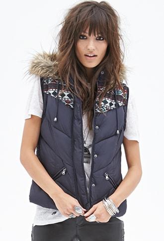 Forever21 Southwestern-inspired Puffer Vest