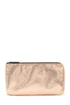 Forever21 Rose Gold Crackled Metallic Makeup Bag