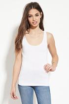 Forever21 Women's  White Stretch Knit Tank