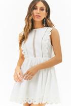 Forever21 Linen-blend Embroidered Lace Mini Dress