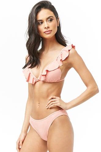 Forever21 Ruffled Triangle Bikini Set