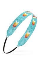 Forever21 Southwestern-patterned Bead Headband (blue/cream)