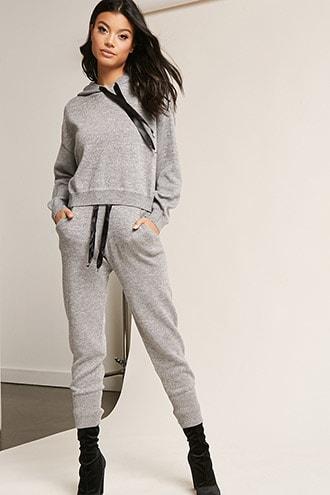 Forever21 Metallic Knit Joggers