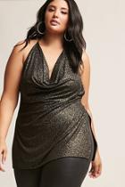 Forever21 Plus Size Metallic Cowl-neck Mini Halter Dress