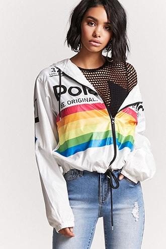 Forever21 Polaroid Hooded Windbreaker