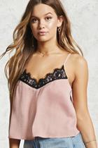 Forever21 Lace Trim Satin Cami