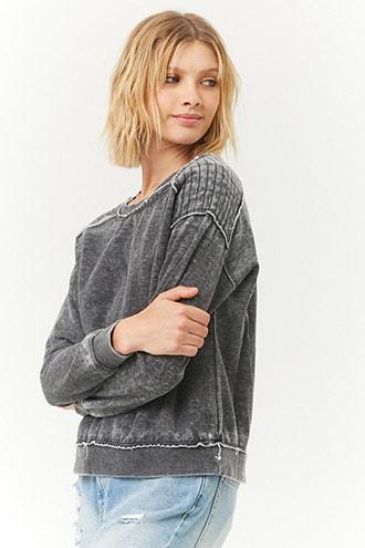 Forever21 Oil Wash Fleece Knit Sweater