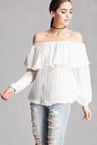 Forever21 Reverse Pinstripe Flounce Top