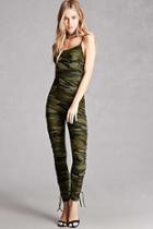 Forever21 Camo Print Lace-up Jumpsuit