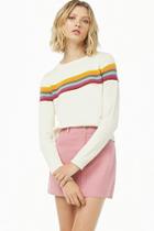 Forever21 Ribbed-trim Multistriped Sweater
