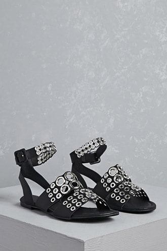 Forever21 Faux Leather Grommet Sandals