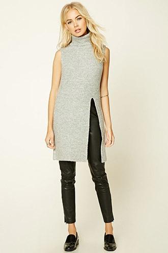 Forever21 Women's Ribbed Knit Turtleneck Sweater