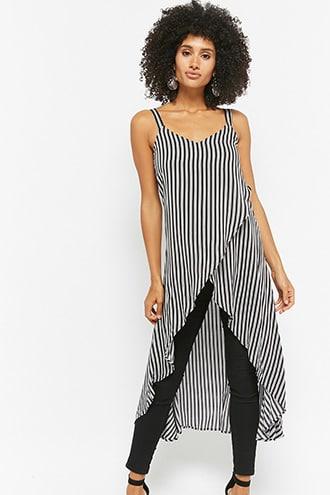 Forever21 Striped Tulip-hem Tunic