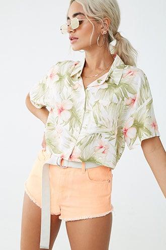 Forever21 Watercolor Floral Shirt