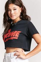 Forever21 Bowie Graphic Cropped Band Tee