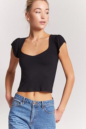 Forever21 Butterfly Sleeve Tee