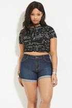 Forever21 Plus Women's  Plus Size Ink Blot Crop Top