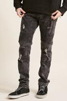 Forever21 Cain & Abel Denim Distressed Moto-inspired Jeans