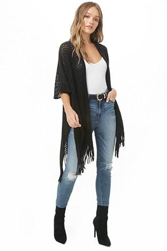 Forever21 Open-knit Vented Cardigan