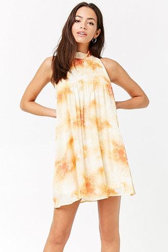 Forever21 Floral Pleated Swing Dress