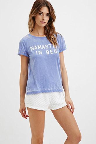 Forever21 Women's  Namastay In Bed Pj Tee