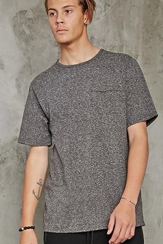 21 Men Men's  Raw Pocket Marled Tee