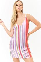 Forever21 Multicolor Watercolor Striped Cami Shift Dress