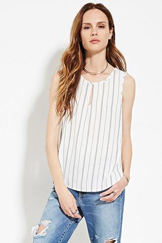 Love21 Women's  Contemporary Textured Stripe Top