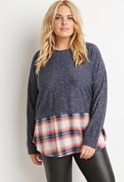 Forever21 Plus Plaid-layered Top