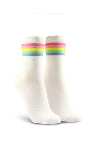 Forever21 Rainbow Striped Crew Socks