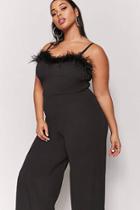 Forever21 Plus Size Faux Feather-trim Jumpsuit