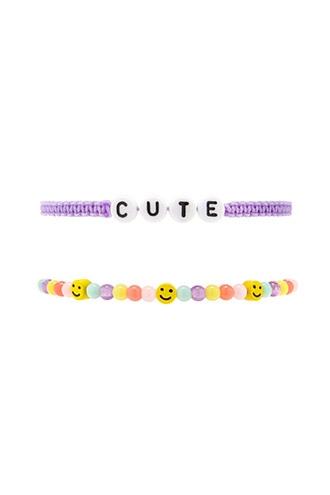 Forever21 Cute Letter Charm Bracelet Set