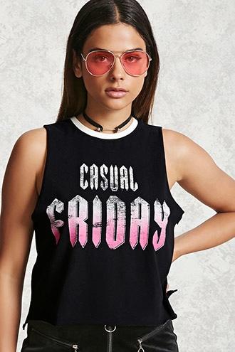 Forever21 Casual Friday Graphic Tank Top