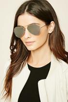 Forever21 Rose Gold & Silver Mirrored Aviator Sunglasses