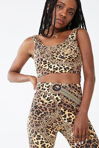Forever21 Baroque Leopard Print Crop Top