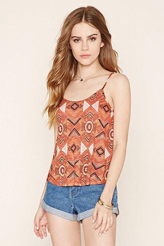 Forever21 Women's  Lattice-cutout Cropped Cami